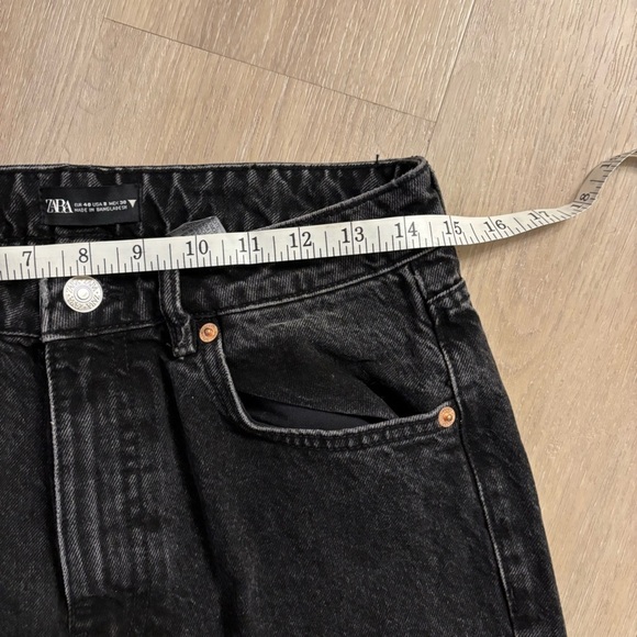 Zara black denim high rise crop bottom denim jean - Picture 9 of 11
